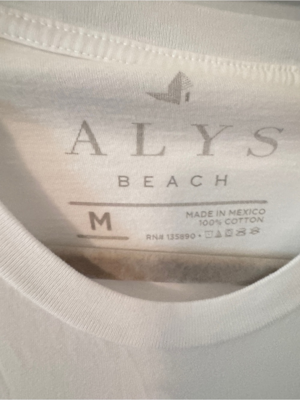 Alys Brach Women's Long Sleeve Logo Tee — White/Blue - Picture 3 of 3